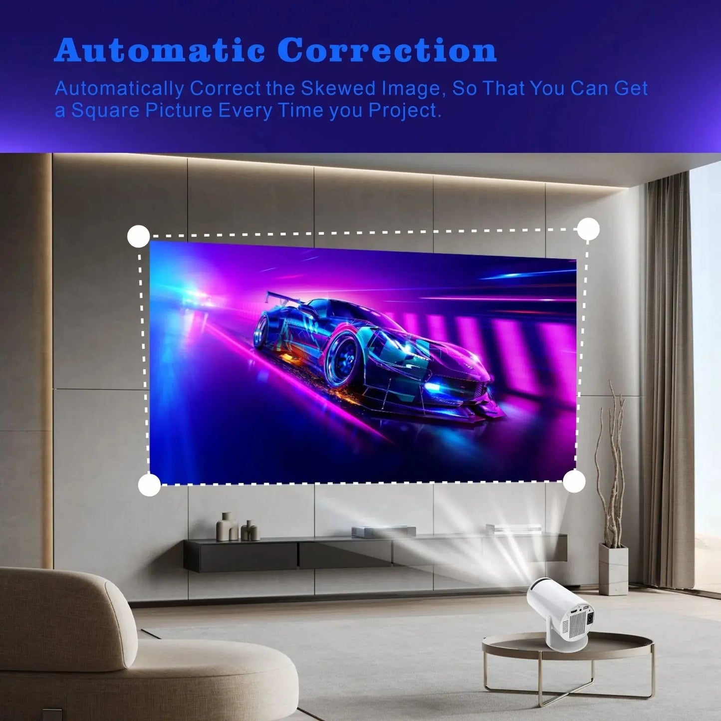 4k Mini Projector with Android TV, 130 inch - NocturiaShop