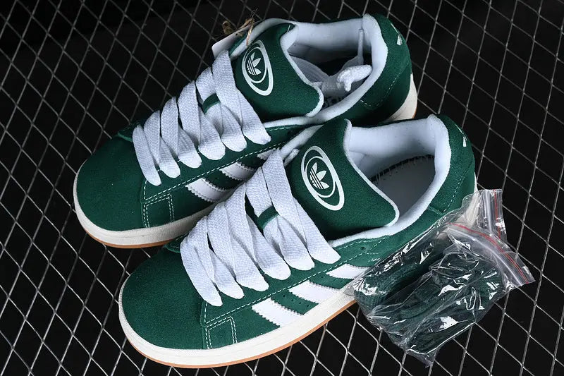 Campus Retro Sneakers - Green & White & Brown - NocturiaShop