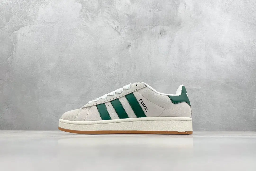 Campus Retro Sneakers - Grey & Green - NocturiaShop