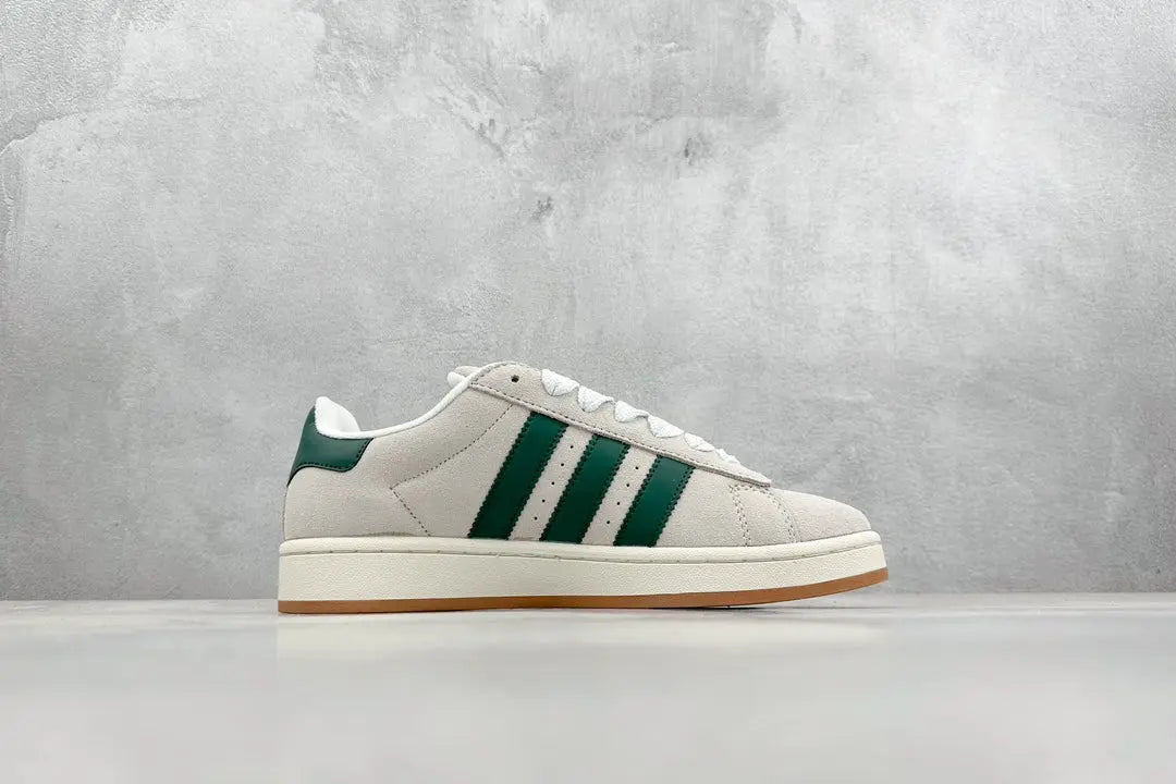 Campus Retro Sneakers - Grey & Green - NocturiaShop