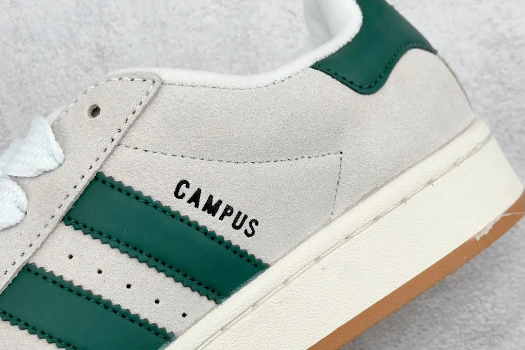 Campus Retro Sneakers - Grey & Green - NocturiaShop