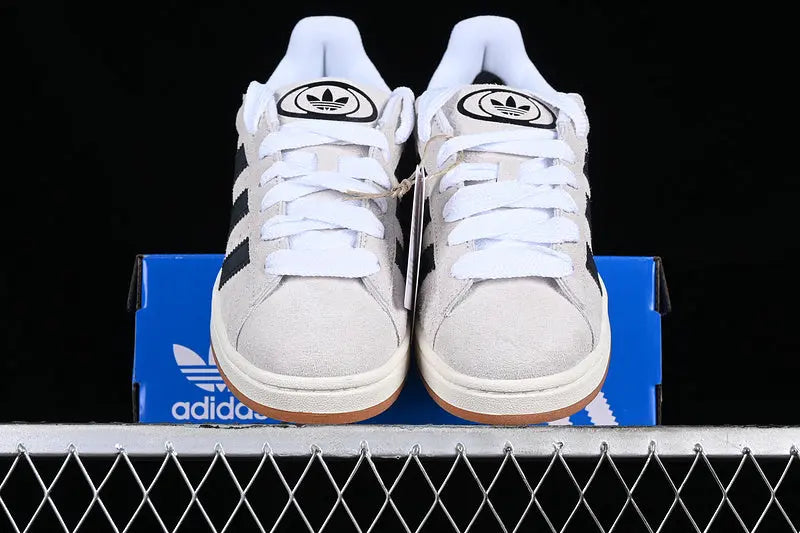 Campus Retro Sneakers - Grey & White & Black - NocturiaShop