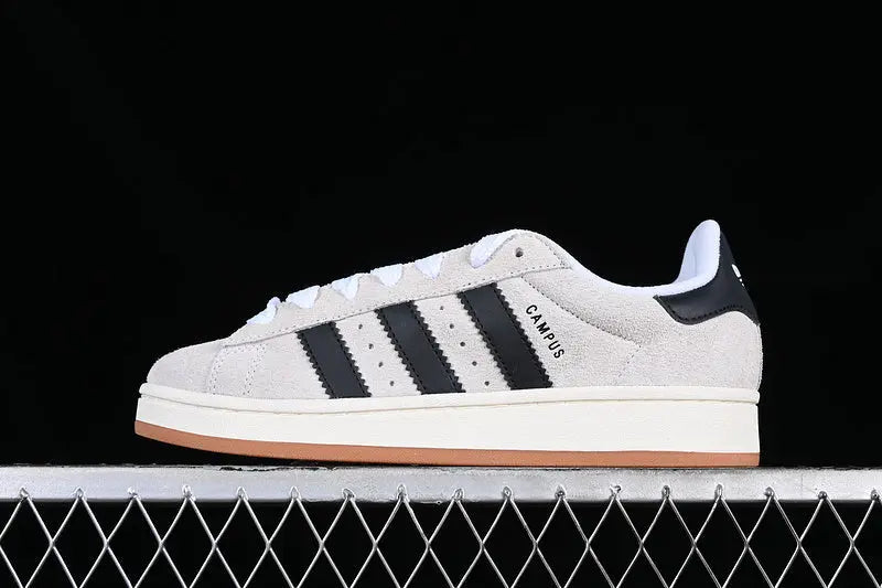 Campus Retro Sneakers - Grey & White & Black - NocturiaShop