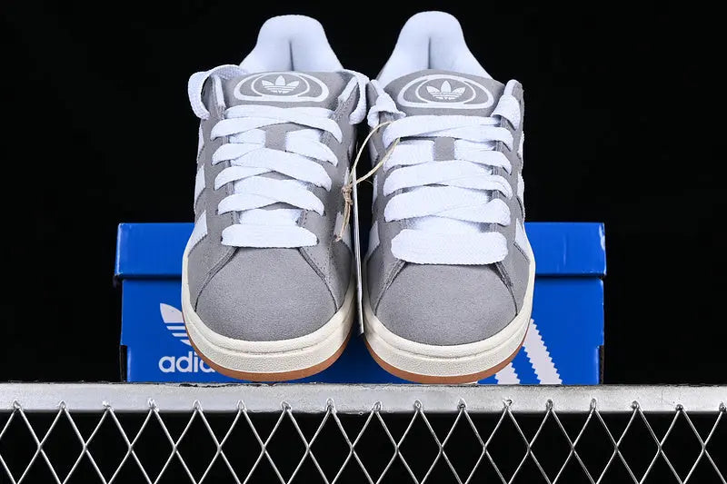 Campus Retro Sneakers - Grey & White & Brown - NocturiaShop