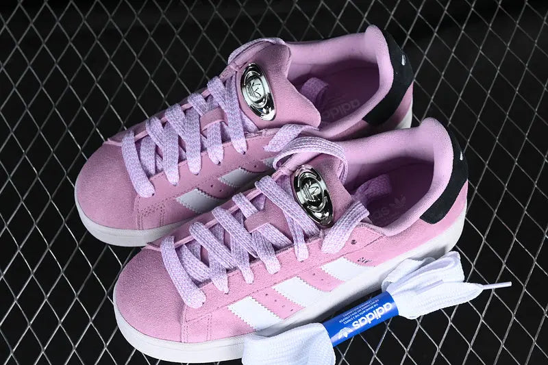 Campus Retro Sneakers - Pink & White & Black - NocturiaShop