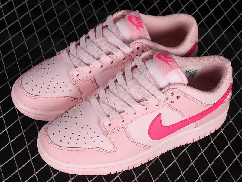 Dunk Style Retro Sneakers - Soft Pink & Hyper Pink & Pink Foam - NocturiaShop