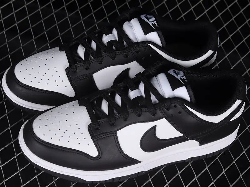 Dunk Style Retro Sneakers - White & Black - NocturiaShop