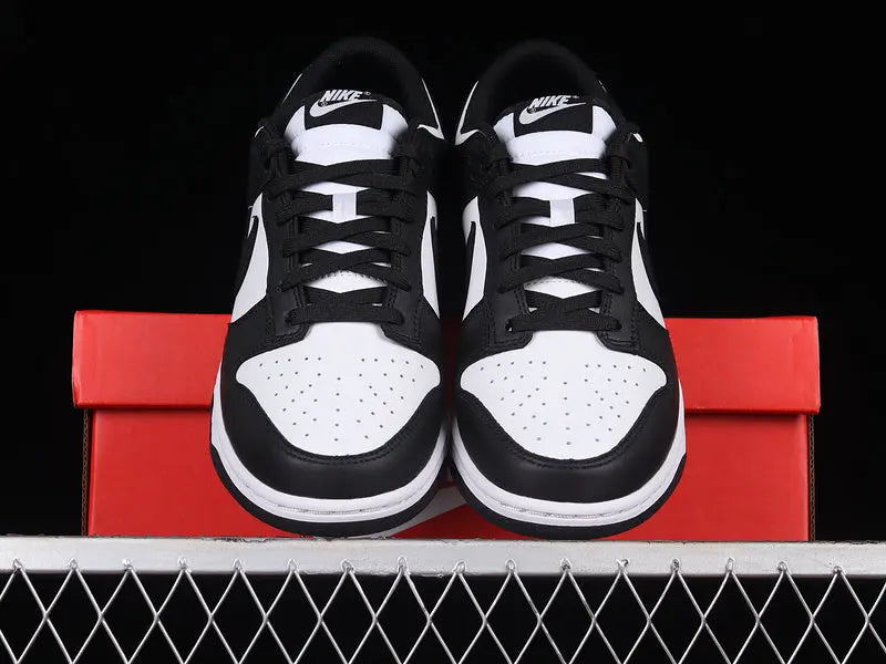 Dunk Style Retro Sneakers - White & Black - NocturiaShop