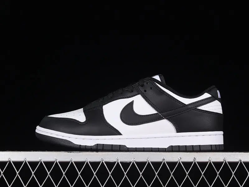 Dunk Style Retro Sneakers - White & Black - NocturiaShop