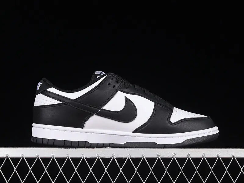Dunk Style Retro Sneakers - White & Black - NocturiaShop