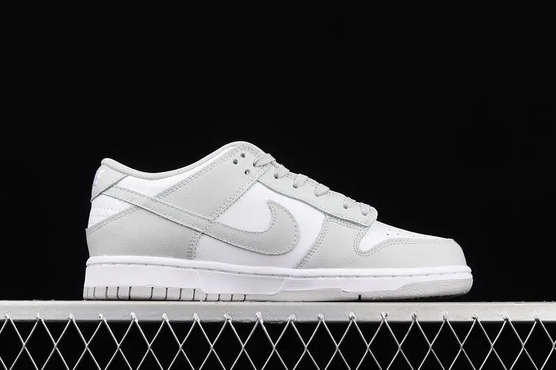 Dunk Style Retro Sneakers - White & Grey Fog - NocturiaShop