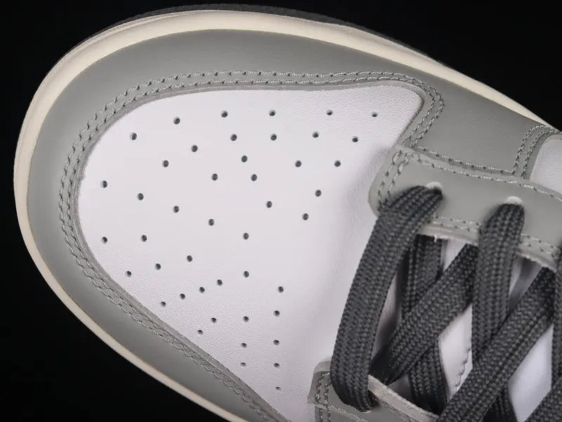 Dunk Style Retro Sneakers - White & Light Smoke Grey & Black - NocturiaShop