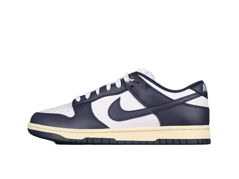 Dunk Style Retro Sneakers - White & Midnight - NocturiaShop