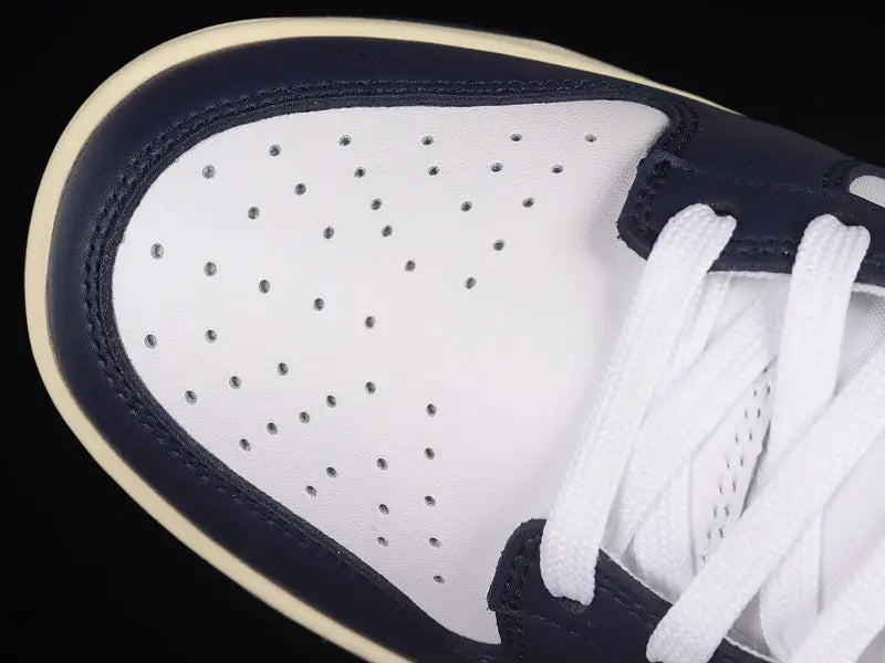 Dunk Style Retro Sneakers - White & Midnight - NocturiaShop