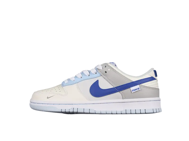 Dunk Style Retro Sneakers - White & Photon Dust & Hyper Royal - NocturiaShop