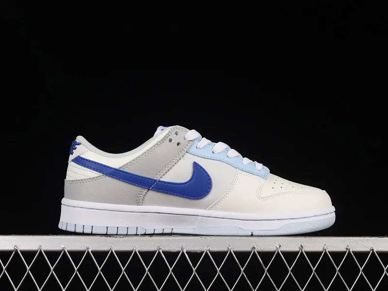 Dunk Style Retro Sneakers - White & Photon Dust & Hyper Royal - NocturiaShop