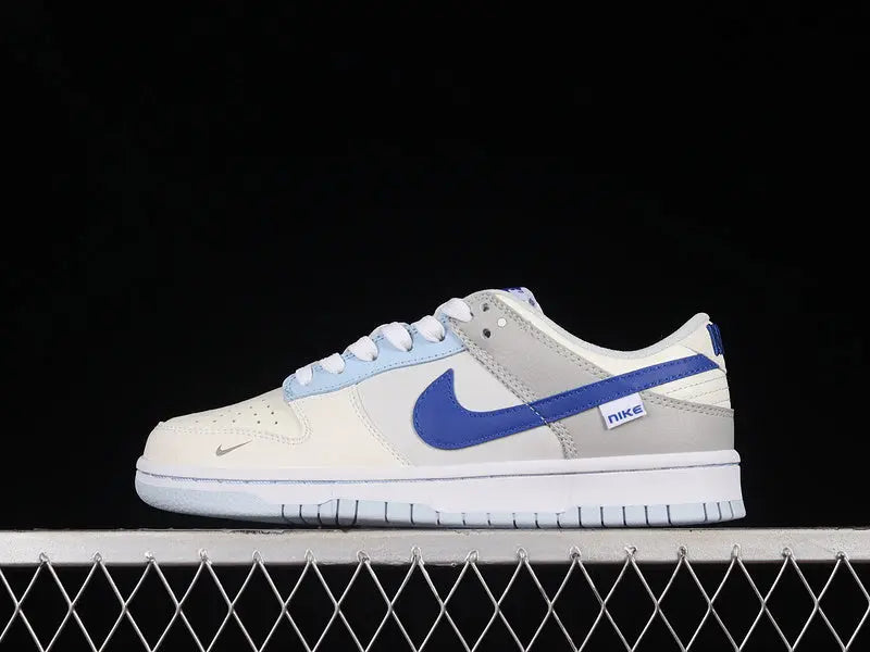 Dunk Style Retro Sneakers - White & Photon Dust & Hyper Royal - NocturiaShop