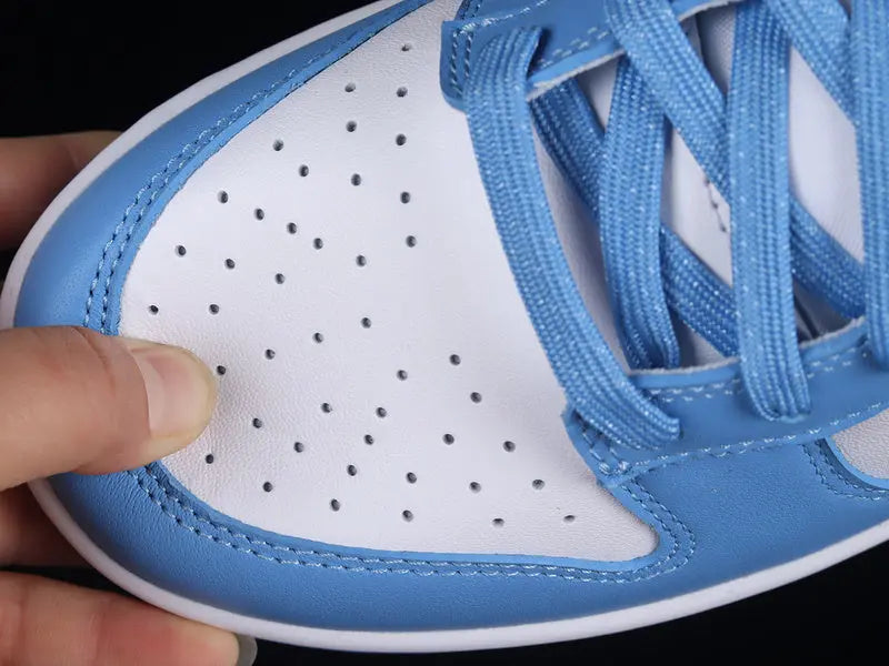 Dunk Style Retro Sneakers - White & University Blue - NocturiaShop