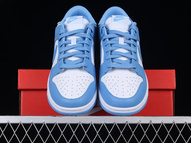 Dunk Style Retro Sneakers - White & University Blue - NocturiaShop