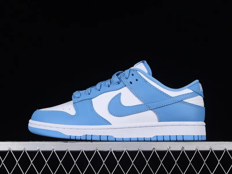 Dunk Style Retro Sneakers - White & University Blue - NocturiaShop