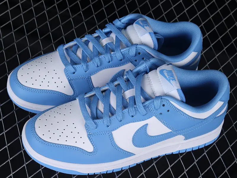 Dunk Style Retro Sneakers - White & University Blue - NocturiaShop