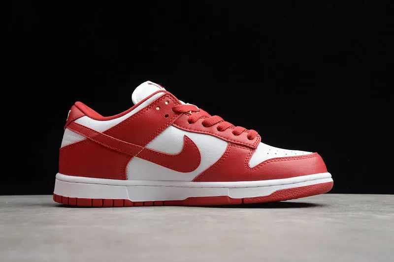 Dunk Style Retro Sneakers - White & University Red - NocturiaShop