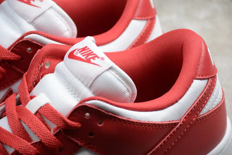 Dunk Style Retro Sneakers - White & University Red - NocturiaShop