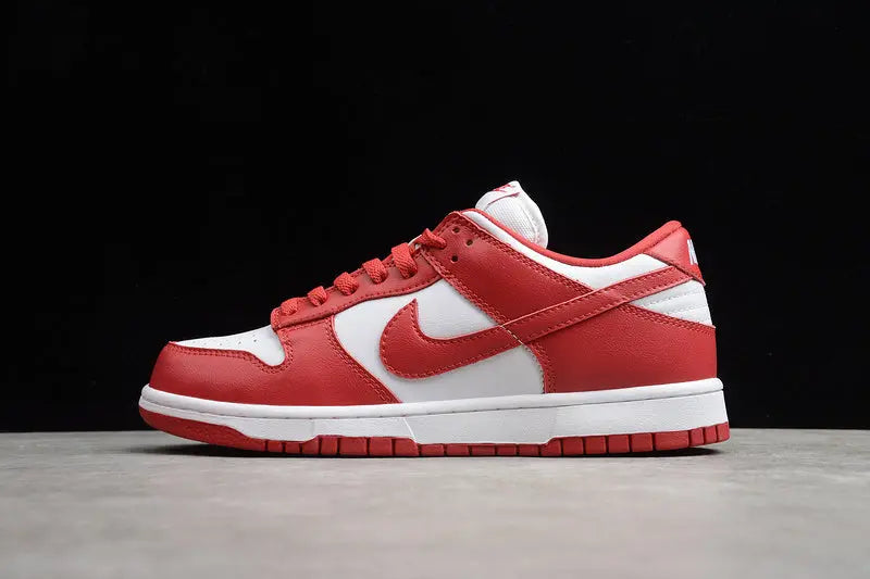 Dunk Style Retro Sneakers - White & University Red - NocturiaShop