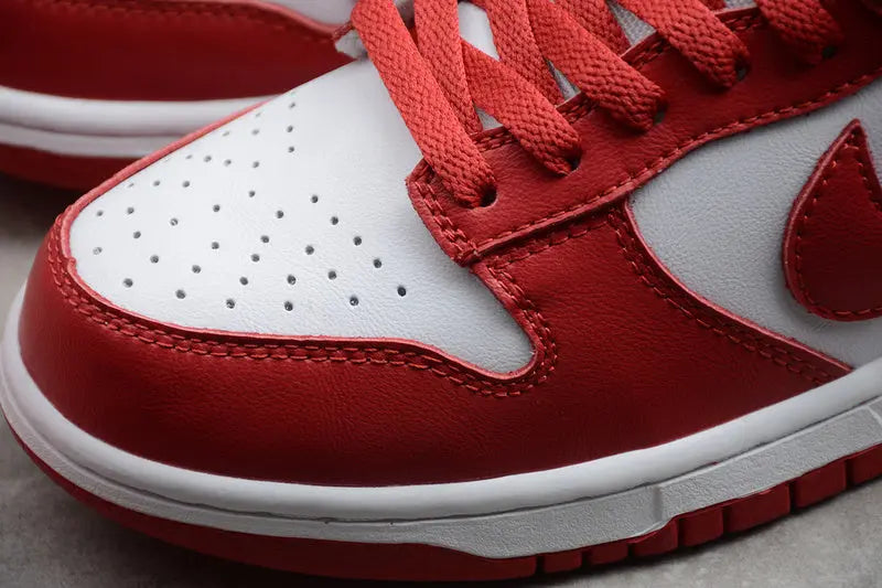 Dunk Style Retro Sneakers - White & University Red - NocturiaShop
