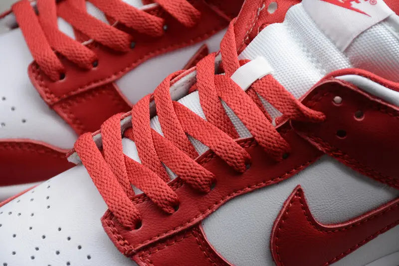 Dunk Style Retro Sneakers - White & University Red - NocturiaShop