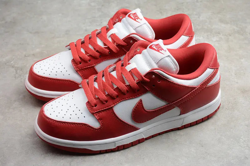 Dunk Style Retro Sneakers - White & University Red - NocturiaShop