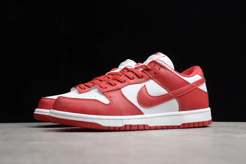 Dunk Style Retro Sneakers - White & University Red - NocturiaShop