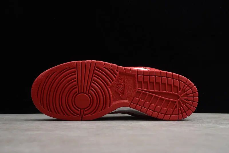 Dunk Style Retro Sneakers - White & University Red - NocturiaShop