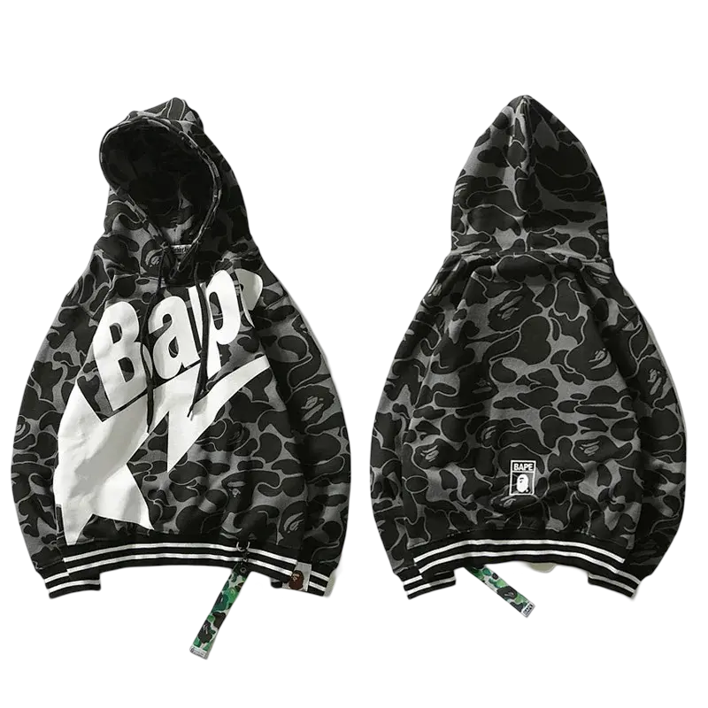 Streetwear Camo Hoodie NocturiaShop