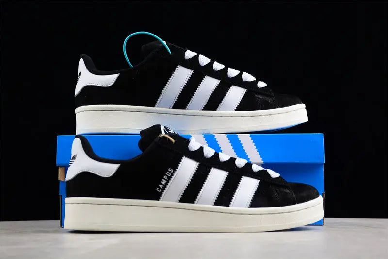 Campus Retro Sneakers - Black & White - NocturiaShop