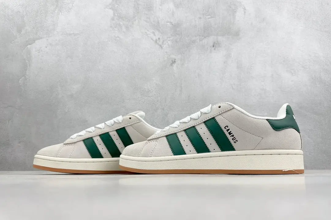 Campus Retro Sneakers - Grey & Green - NocturiaShop