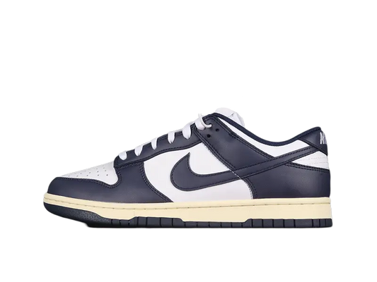 Dunk Style Retro Sneakers - White & Midnight - NocturiaShop