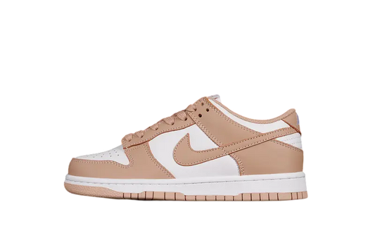 Dunk Style Retro Sneakers - White & Rose Whisper - NocturiaShop