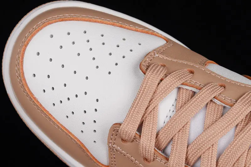 Dunk Style Retro Sneakers - White & Rose Whisper - NocturiaShop