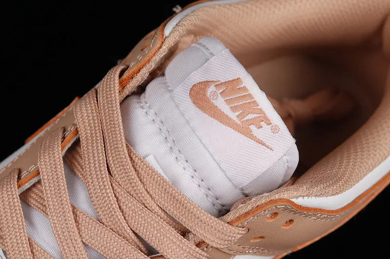 Dunk Style Retro Sneakers - White & Rose Whisper - NocturiaShop
