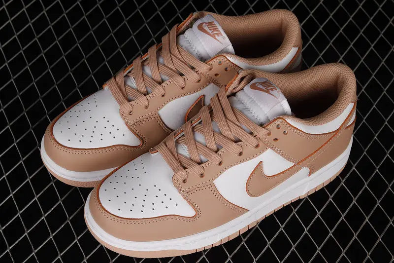 Dunk Style Retro Sneakers - White & Rose Whisper - NocturiaShop