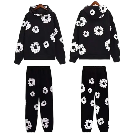 Tears DNM - Hoodie & Pants Set - Black - NocturiaShop
