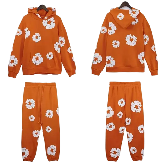 Tears DNM - Hoodie & Pants Set - Orange - NocturiaShop